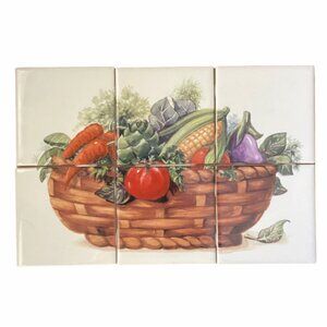 Italian Harvest Primavera Basket 6-Piece Mural 4" x 4" Ceramic Tiles Backsplash